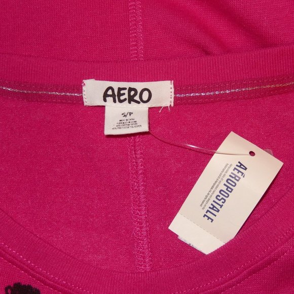 New Aeropostale Top Small Pink Animal Print Long Sleeve Knit Top NWT - Picture 3 of 4